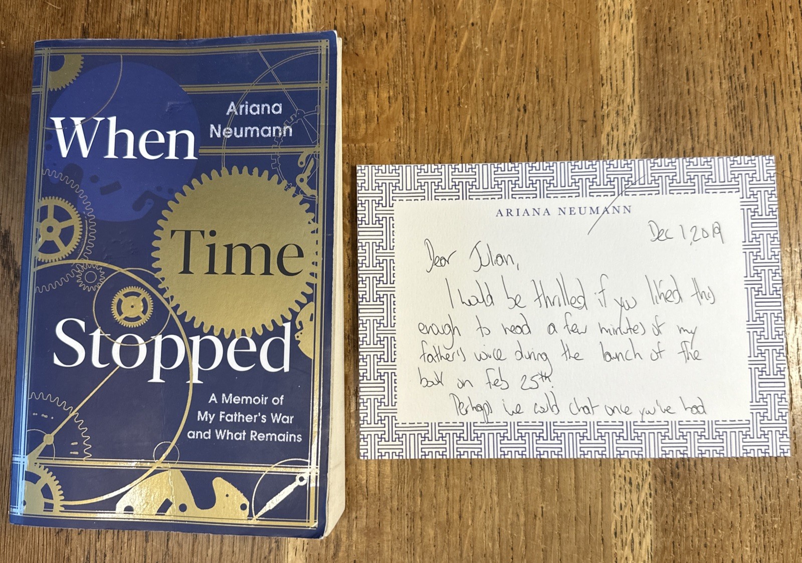 When Time Stopped by Ariana Neumann SIGNED 2020 UK PROOF Scribner