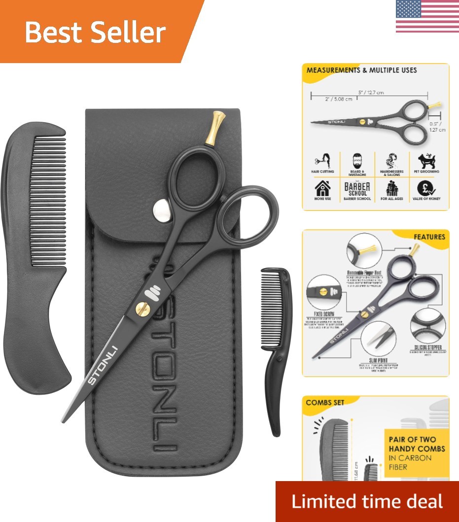 Ultimate Grooming Set: Beard Scissors, Mustache Scissors & L