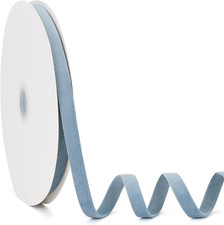 Dusty Blue Velvet Ribbon Double Faced, 3/8 Inch X 20Yd, Great for Christmas, Wed