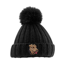 WELSH TERRIER POM POM BEANIE HAT EMBROIDERED DOG BREED UNISEX ADULT WINTER HAT