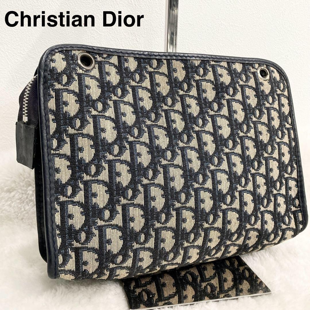 Christian Dior Navy Trotter Pouch Clutch Bag Men Japan TK