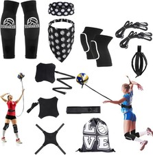 8 Pcs Volleyball Training Equipment Aid Kit, Girls Trainer Black 