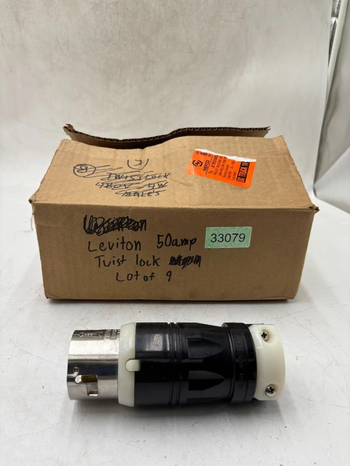 Lote de 9 conectores de bloqueo giratorio Leviton 50A Foto 2 de 3