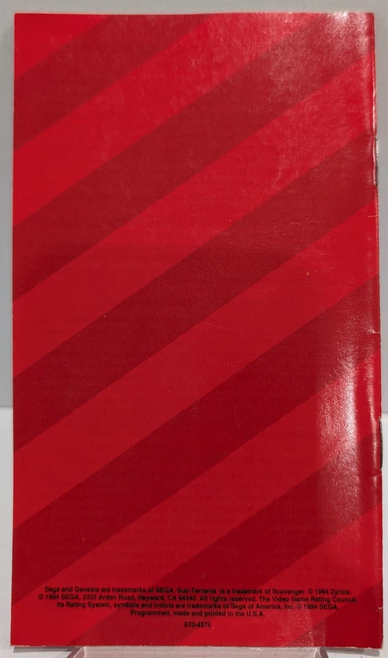 Sega Genesis Sub Terrania Instruction Manual Booklet Only NO GAME - Image 2 of 2