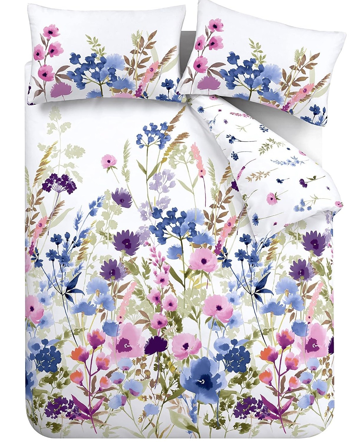 Catherine Lansfield Countryside Floral Duvet Cover Double Quilt Bedding Set Blue