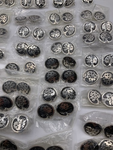 Lot of 49 Pairs Handmade 925 Sterling Silver 'Tree of Life' Earrings – Mexico - Picture 12 of 17