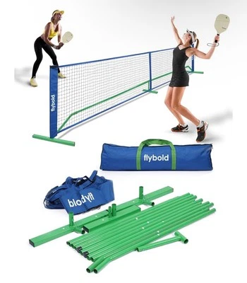 flybold Pickleball Net |Portable Set with/without 4 white|green|blue|silver