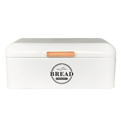SOTECH Large White Bread Box with Lid,Farmhouse Bread Box in White Metal Extr...