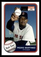 2001 FLEER PLATINUM EDITION FOIL BASE PARALLEL #111 PEDRO MARTINEZ RED SOX #/201