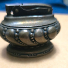 Ronson Vintage Ornate Metal Table Lighter Made in USA w/ Green Felt Base
