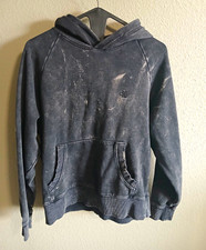 Calvin Klein Men's Black Pullover Hoodie Pockets Logo Fleece Drawstring Size S