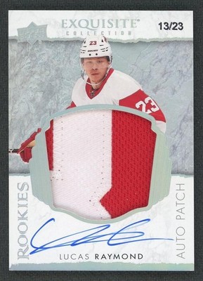 2021/22 Upper Deck Exquisite Lucas Raymond Rookie Patch Auto /23
