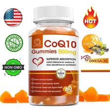 CoQ10 500mg,COQ10 Gummies, Support Heart Health, High Absorption,Antioxidant