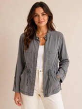 Sanctuary Gray Lyocell Utility Jacket Minimal...