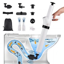 Toilet Unblocker Heavy Duty Toilet Plunger with Gloves and Hook Unblock Plunger 