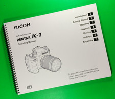 Owners Manual for Ricoh Pentax K-1 K1 Camera 139 Pages W/Clear Covers 
