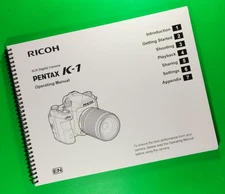 Owners Manual for Ricoh Pentax K-1 K1 Camera 139 Pages W/Clear Covers!