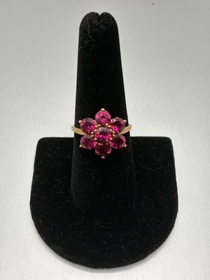 Jacque Christie 4,56ct Umbalit Granat Blume Ring 10K Gold Größe 8 COA 1/36