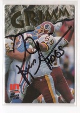 Russ Grimm 1993 Action Packed Washington Redskins Autographed Card HOF