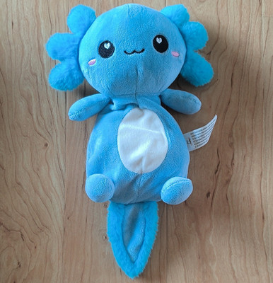 Happy Fuel Blue/White Axolotl Microwavable Plush Stuffed Animal Small 6-14 in