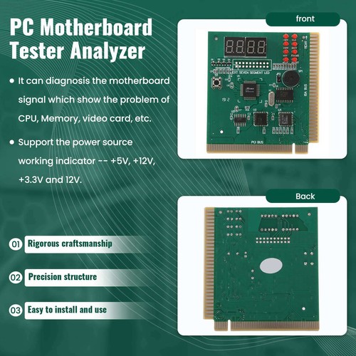 Diagnostic PCI 4-Digit Card PC Motherboard Post Checker Tester Analyzer8859 - Afbeelding 2 van 8