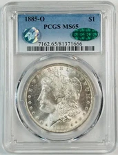 1885 O Morgan Silver Dollar PCGS MS-65 CAC Sight White