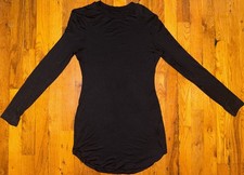 Fashion Nova Black Long Sleeve Short Bodycon Dress Size Large Good Condition