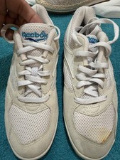 Deadstock Vintage 90  s Reebok White Women's Sneakers 7 1/2 Suede/mesh