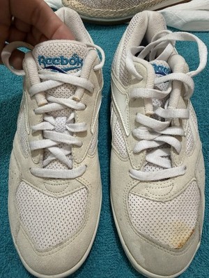 Deadstock Vintage 90 s Reebok White Women's Sneakers 7 1/2 Suede/mesh