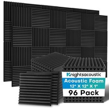 96 Pack Sound Proof Foam Panels for Walls, 1 X 12 X 12 Inches Acoustic Foam P...