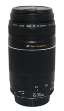 Canon EF 75-300mm f/4-5.6 III USM Telephoto Zoom Lens w/ Caps Tested Working