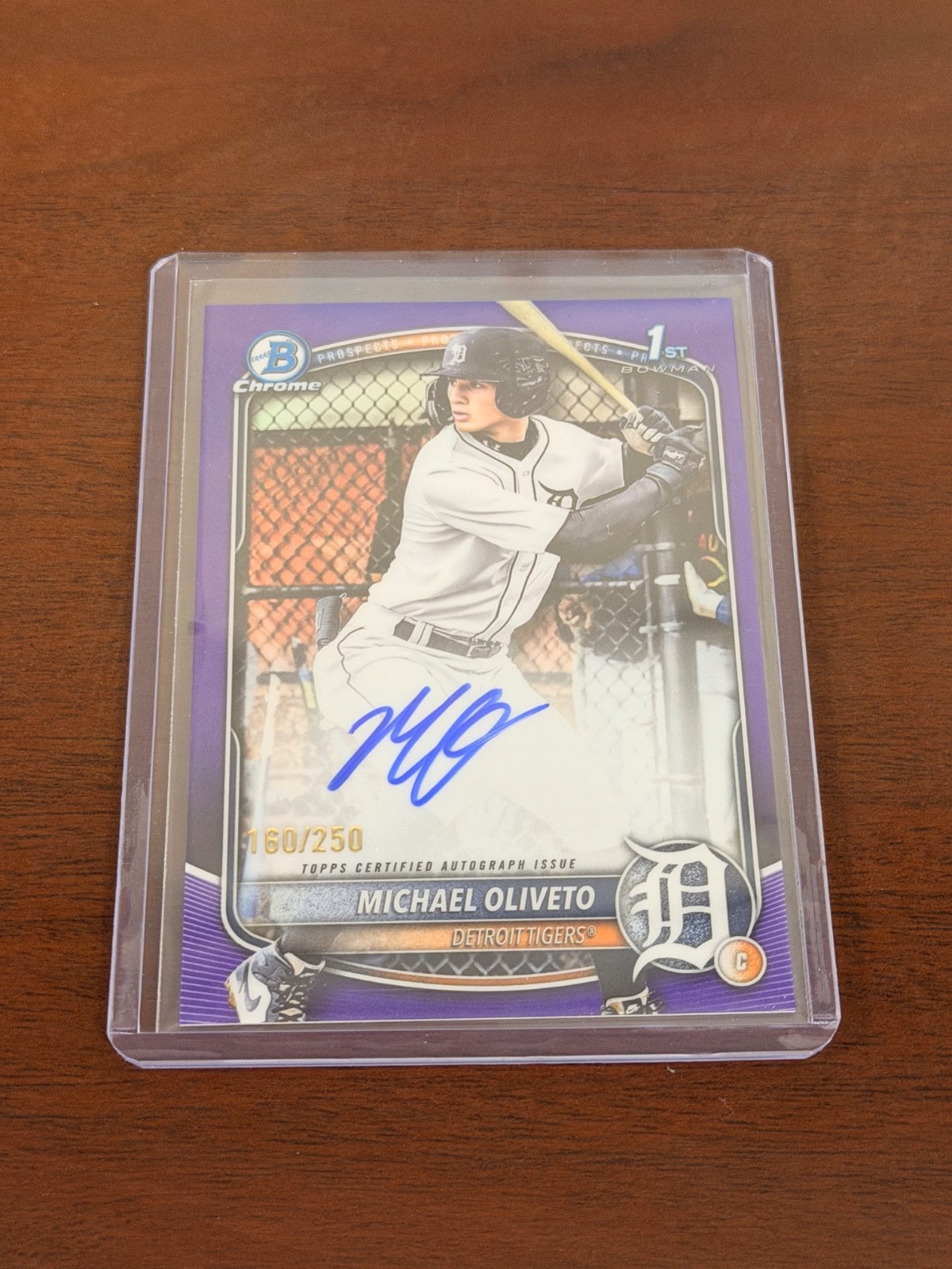 2025 Bowman Draft Michael Oliveto Chrome 1st Auto Purple Refractor /250