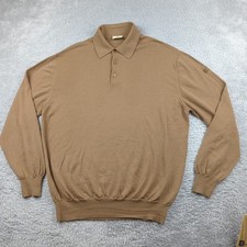 Marz Maerz Munich Sweater Mens 52 US 42 Brown Merino Wool Polo Collar Extrafine