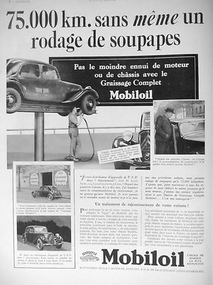 WERBUNG 1936 MOBILOIL KEINE LANGWEILUNG VON MOTOR ODER FAHRWERK EINE KOMPLETTE SCHMIERUNG