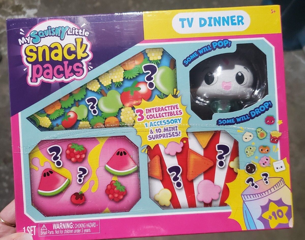 NEW* My Squishy Little Snack Packs TV Dinner Pack - White/Pink