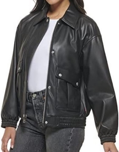 Levi’s Leather Jacket Strauss & Co Bomber Style Black M - Picture 6 of 6
