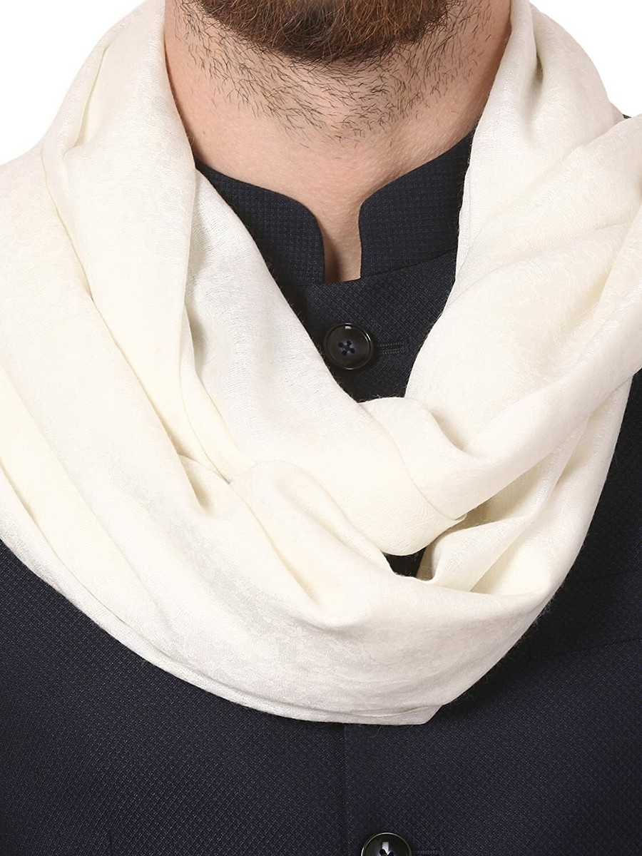 Écharpe En Laine Jacquard Pour Homme - Bleu Nuit - Style Ethnique - Neuf Sans étiquettes