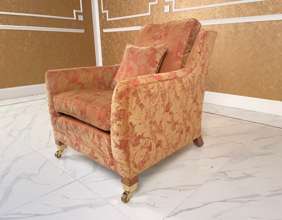 Duresta Trafalgar Horatio Red Gold Floral Stripe Arm Chair 2 eBay