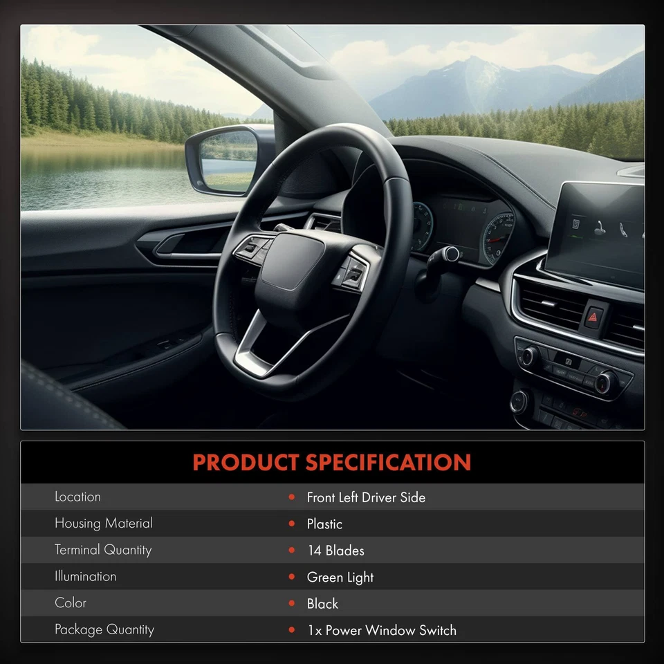 Front Driver Side Power Window Switch for Hyundai Sonata 2002-2005 935703D121 - Image 2 of 4