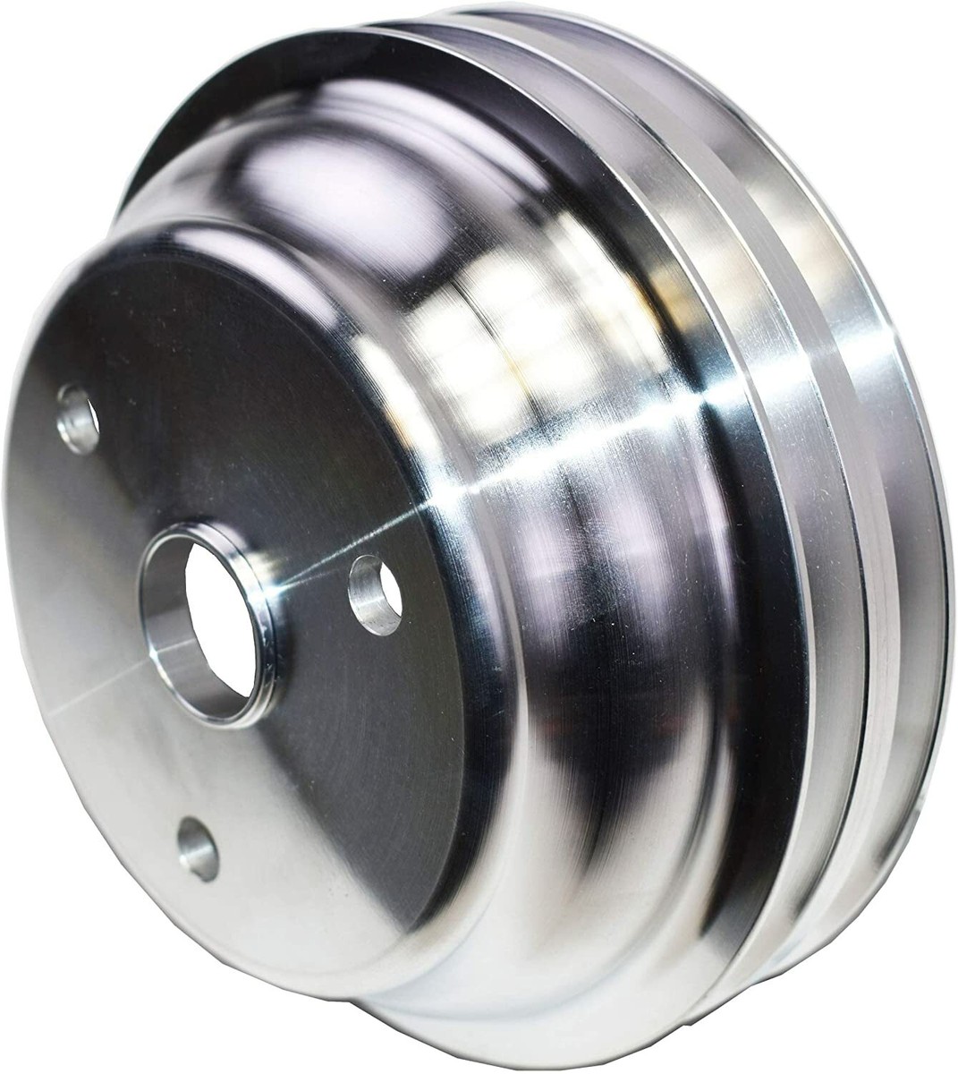 Aluminum Crankshaft Pulley For SBC 350/383 - 2-Groove Long Water Pump (V-Belt)-780857