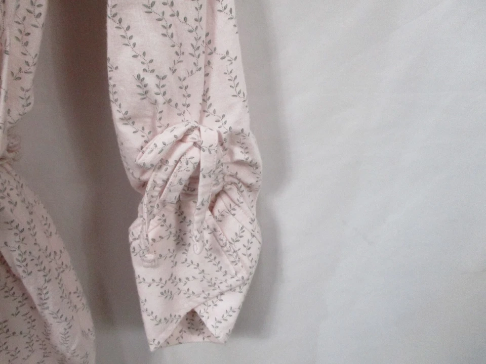 Bata para mujer Nautica XS pequeña rosa floral manga larga corbata algodón ropa para dormir botón Foto 3 de 4