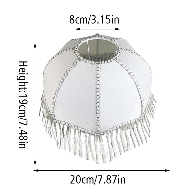 European Beaded Tassel Lace Lamp Shade Vintage E27 Table Lamp Cover Home Decor T - Image 2 of 4