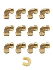 EFIELD 12 PCS 1/2" PUSH FIT ELBOW BRASS FITTINGS WITH CLIP, LEAD FREE