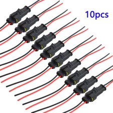 10 Sets 2-Pin Way Car Waterproof Male Female Electrical Wire Connector Plug Kit
