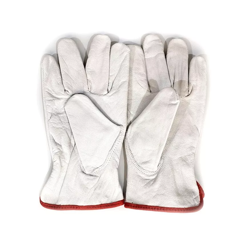 Premium Cowhide Leather Driver Work Gloves (Men's M)