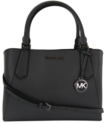 Michael Kors Handbag Dark Grey Leather Medium Kimberly Satchel Top Handle  Bag