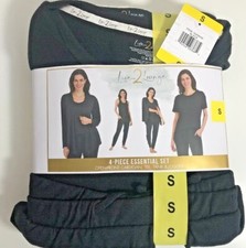 Lounge Wear Set with 4-pieces to Mix  Match - Black - Ladies Size S Small