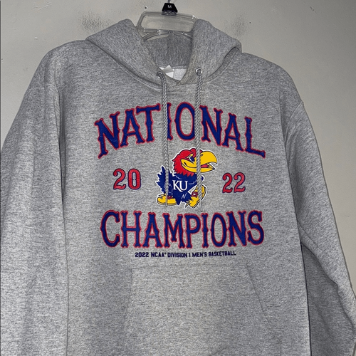 Gray Kansas Jayhawks National Champions 2022 Hoodie - Picture 7 of 11