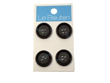 Le Bouton Navy Blue Round Buttons x 4 Count Plastic 4-Hole Button 3/4 inch B44