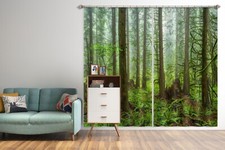 3D Green Branches O2491 Photo Curtain Printing Fabric Window Eve 2023